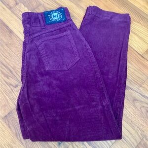Lei Womens Vintage Deep Purple Corduroy Pants
